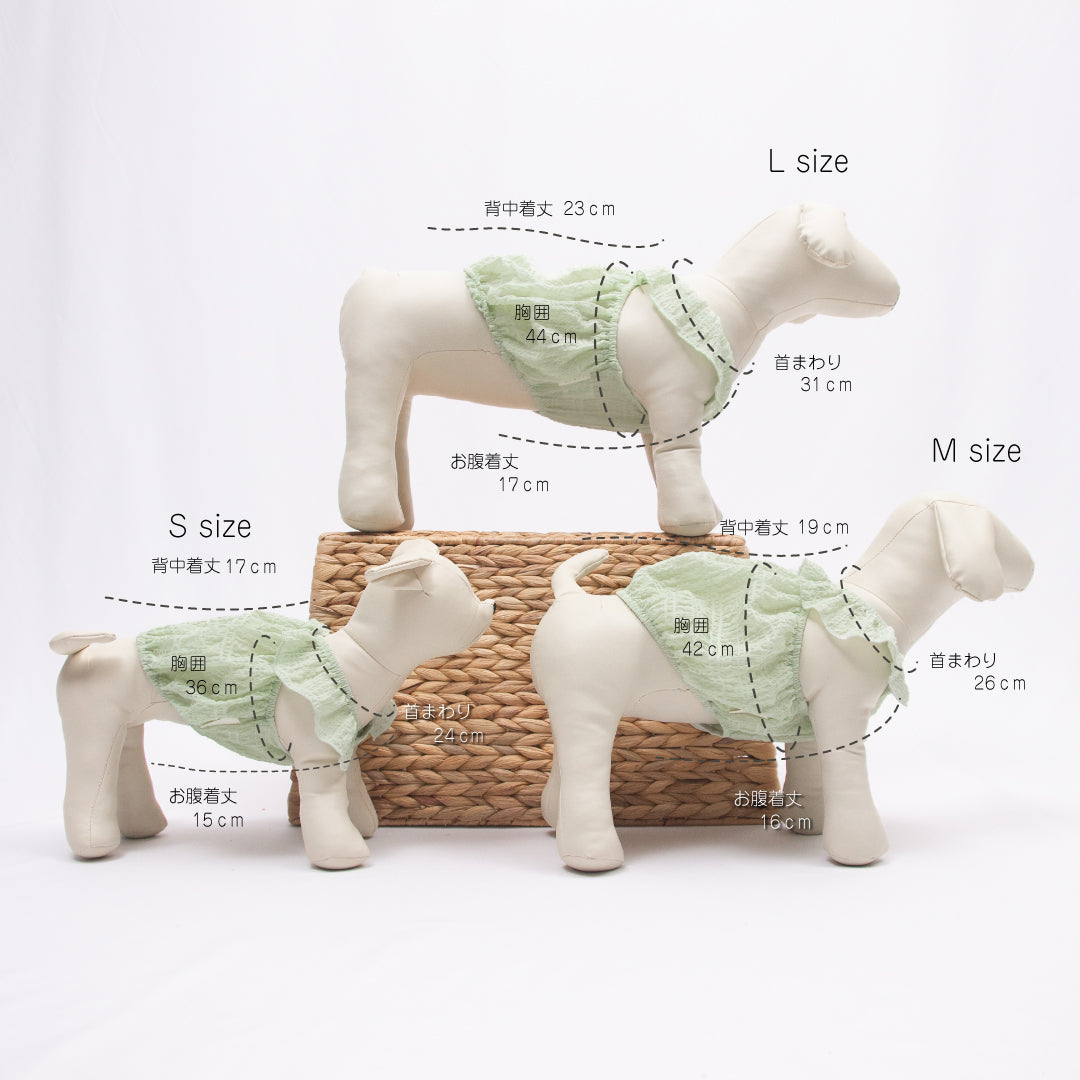 くすみグリーンフリルワンピース