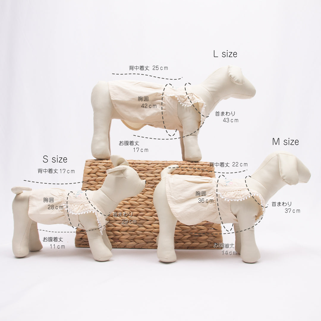 フラワーリネン刺繍ワンピース