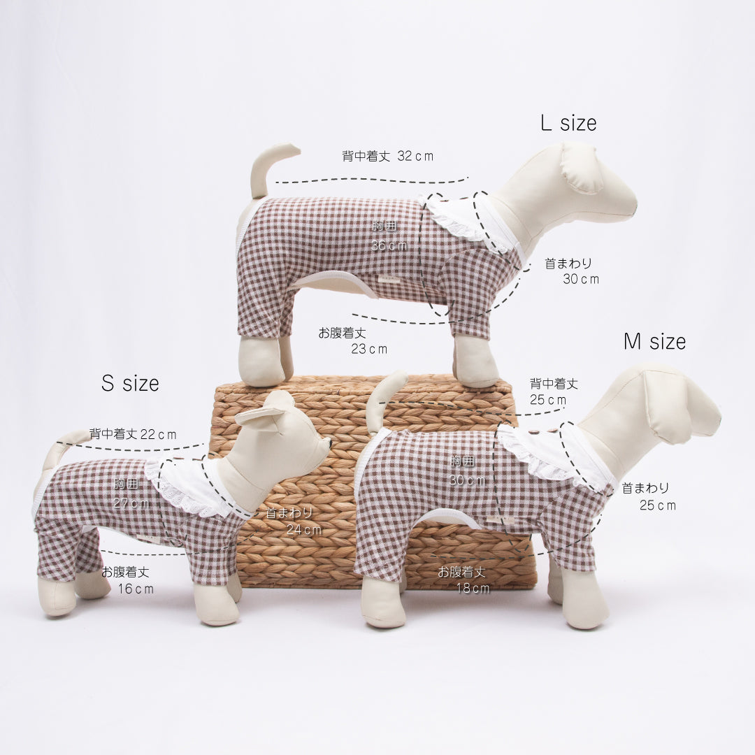 チェック柄ロンパース