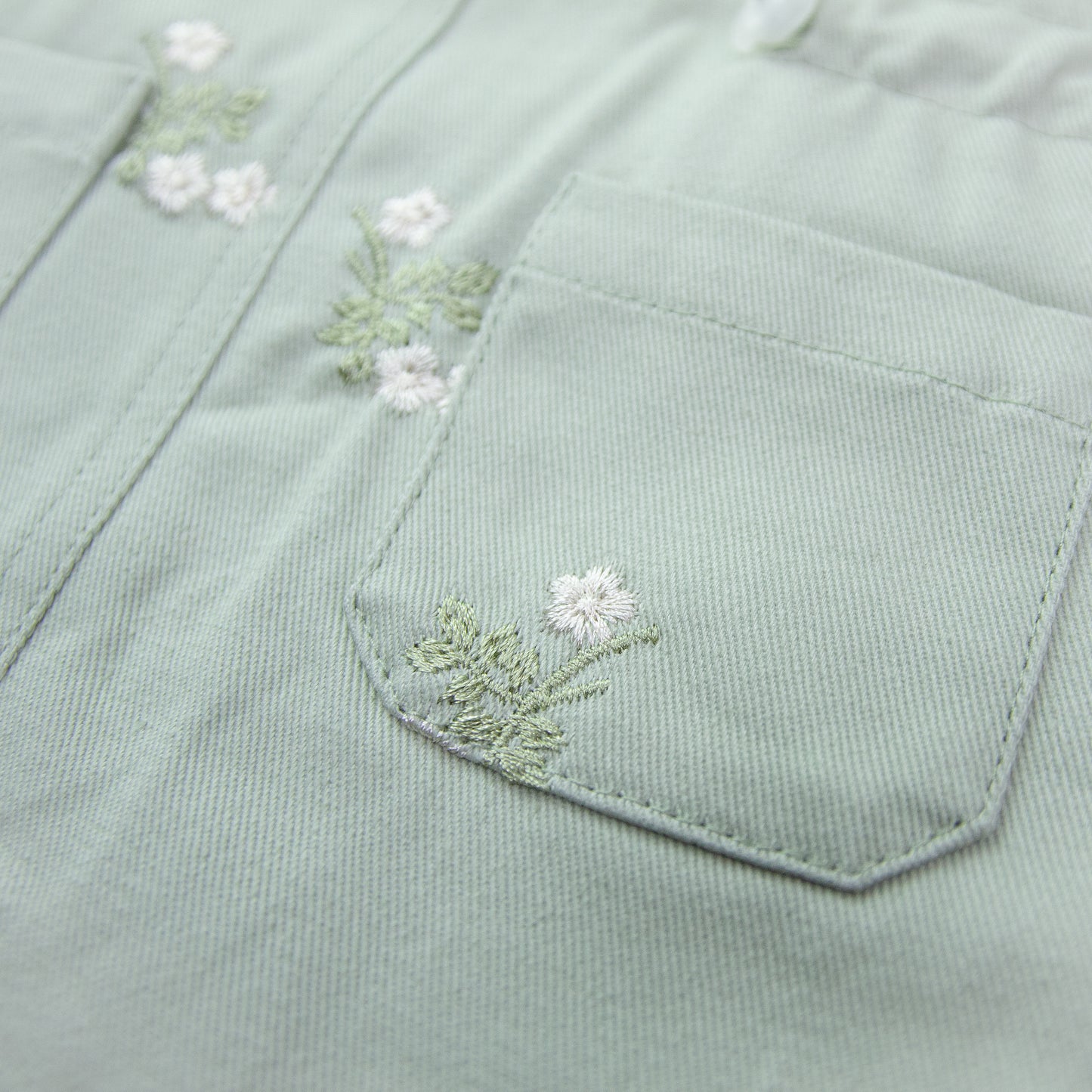 花柄刺繍エプロンワンピース