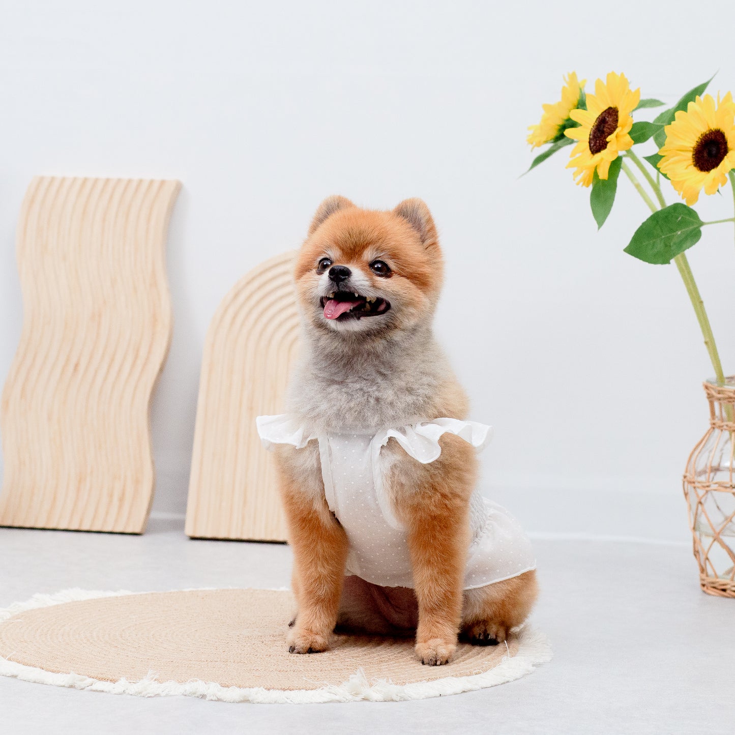 ドット柄シフォンワンピース