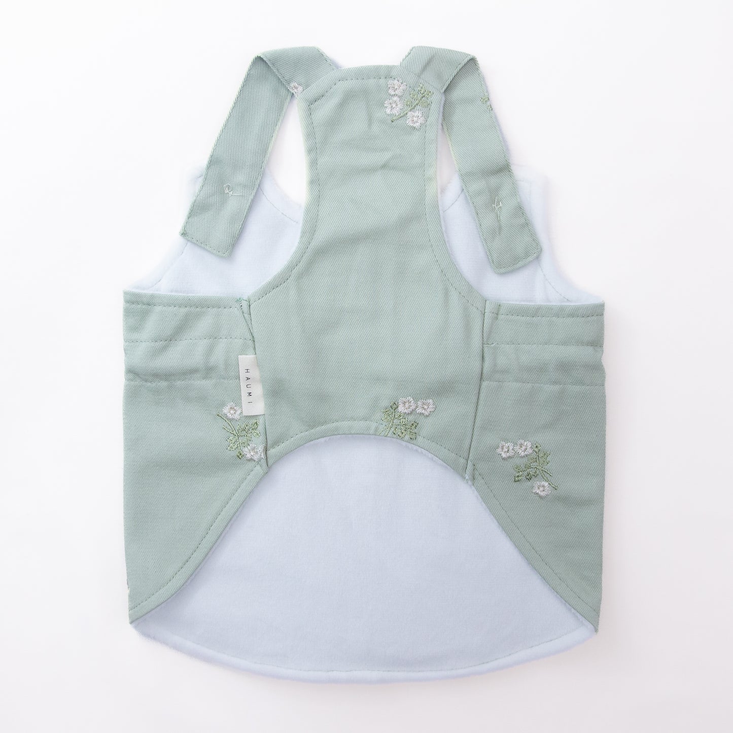 花柄刺繍エプロンワンピース