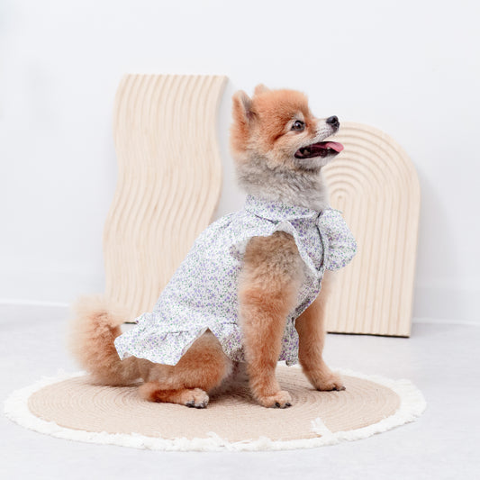 小花柄フリルワンピース