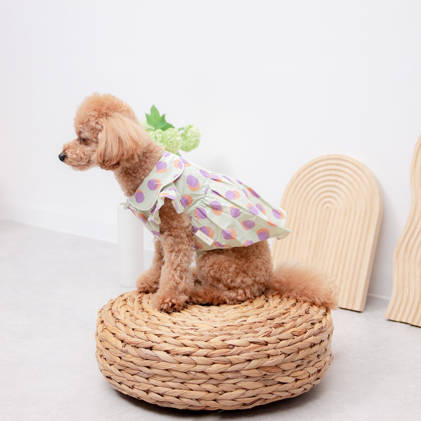 大きなドットのレトロワンピース