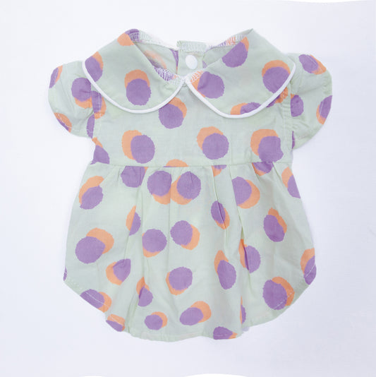 大きなドットのレトロワンピース