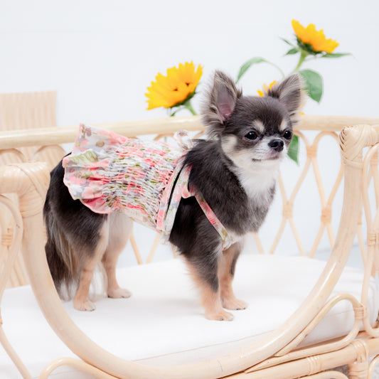 花柄シャーリングキャミソール