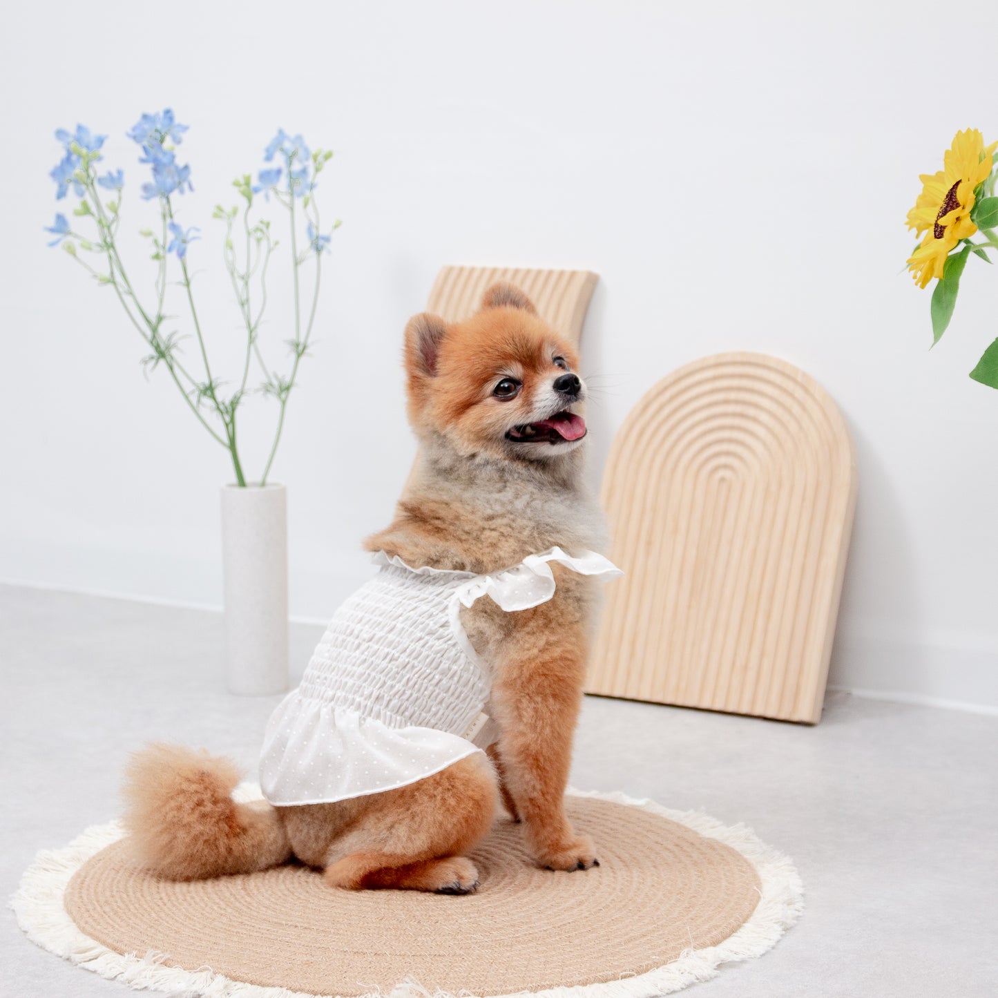 ドット柄シフォンワンピース