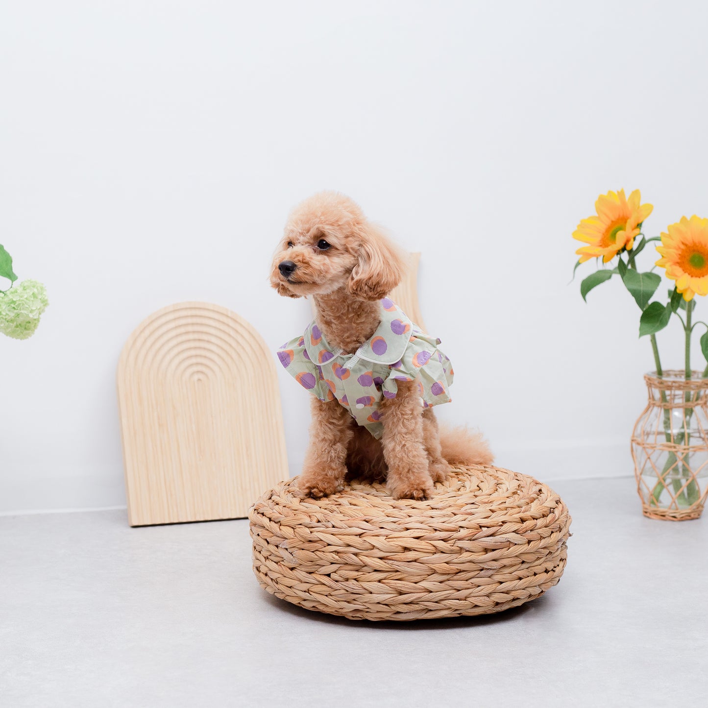 大きなドットのレトロワンピース