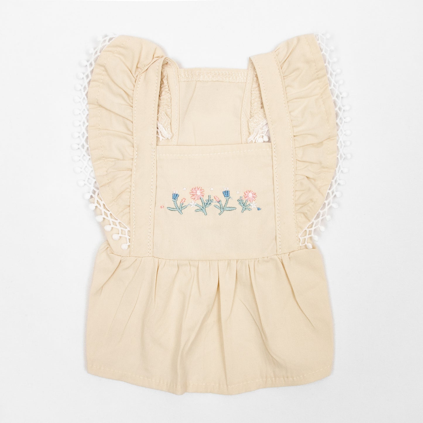 フラワーリネン刺繍ワンピース