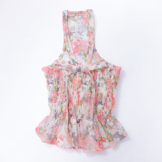 花柄シャーリングキャミソール