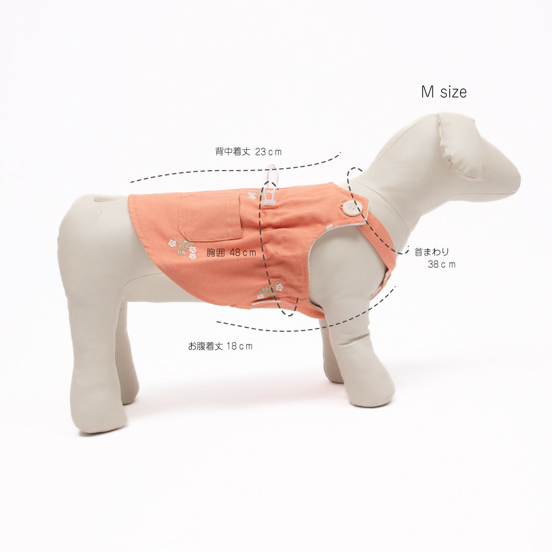 花柄刺繍エプロンワンピース