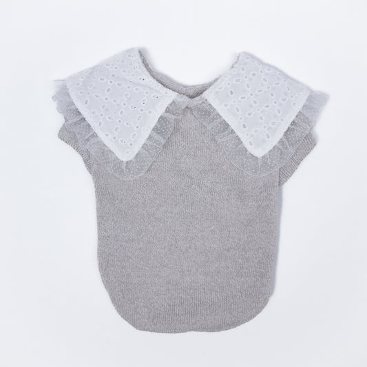 レースカラーカットソー