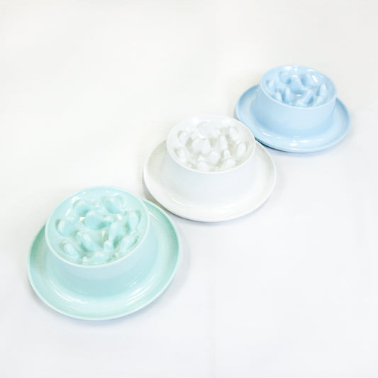 受け皿つきの早食い防止フードボウル