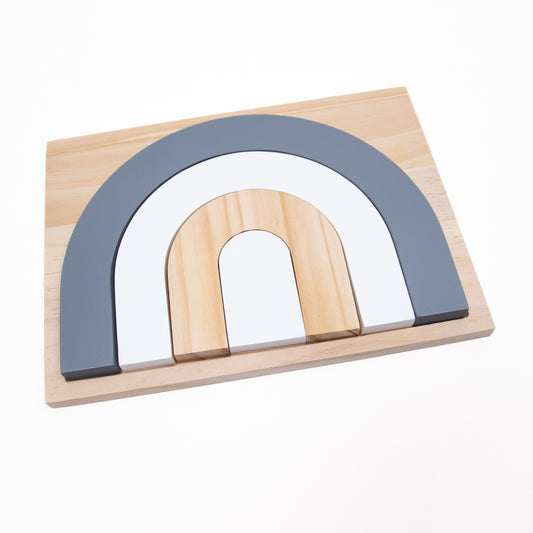 レインボー型ウッドパズル