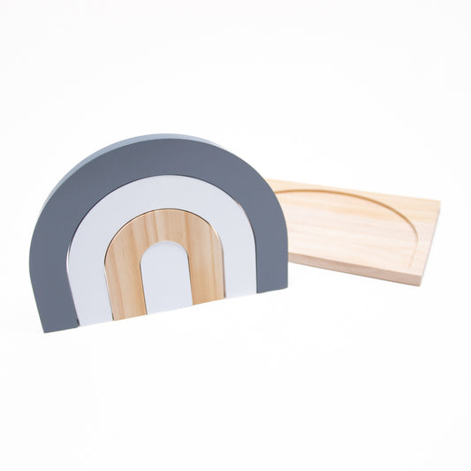 レインボー型ウッドパズル