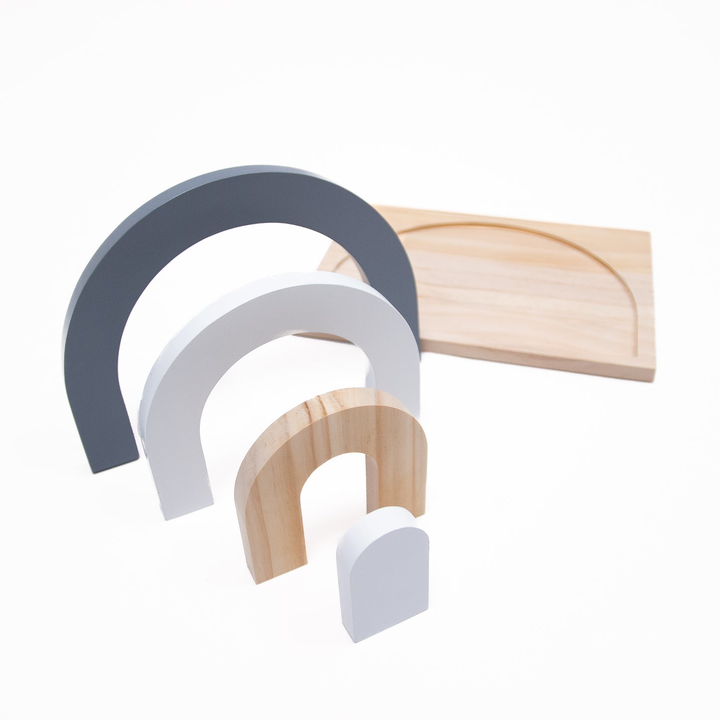 レインボー型ウッドパズル