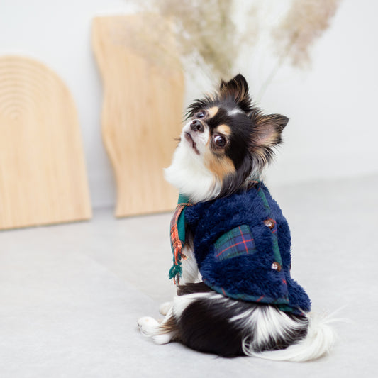 マフラー付チェックフリース