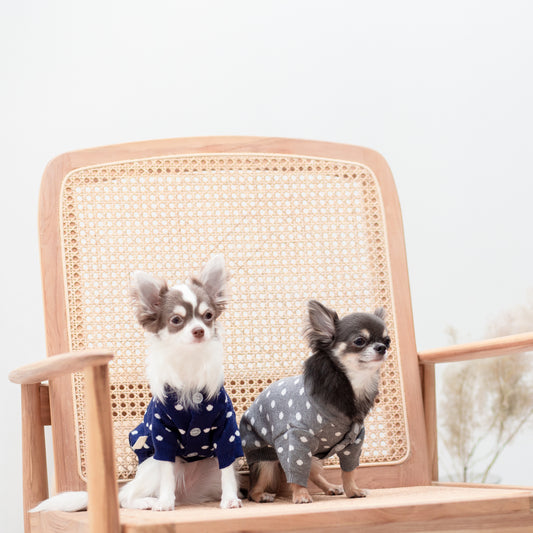 ドット柄ニットカーディガン