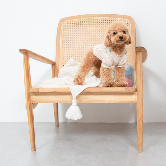 小花柄パフスリーブシャツ