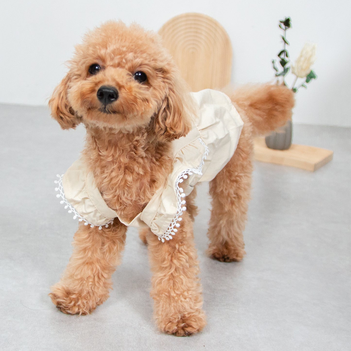 フラワーリネン刺繍ワンピース