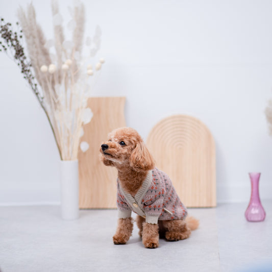 小花柄ニットカーディガン