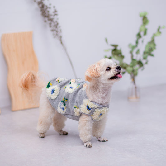 花柄ボアカーディガン