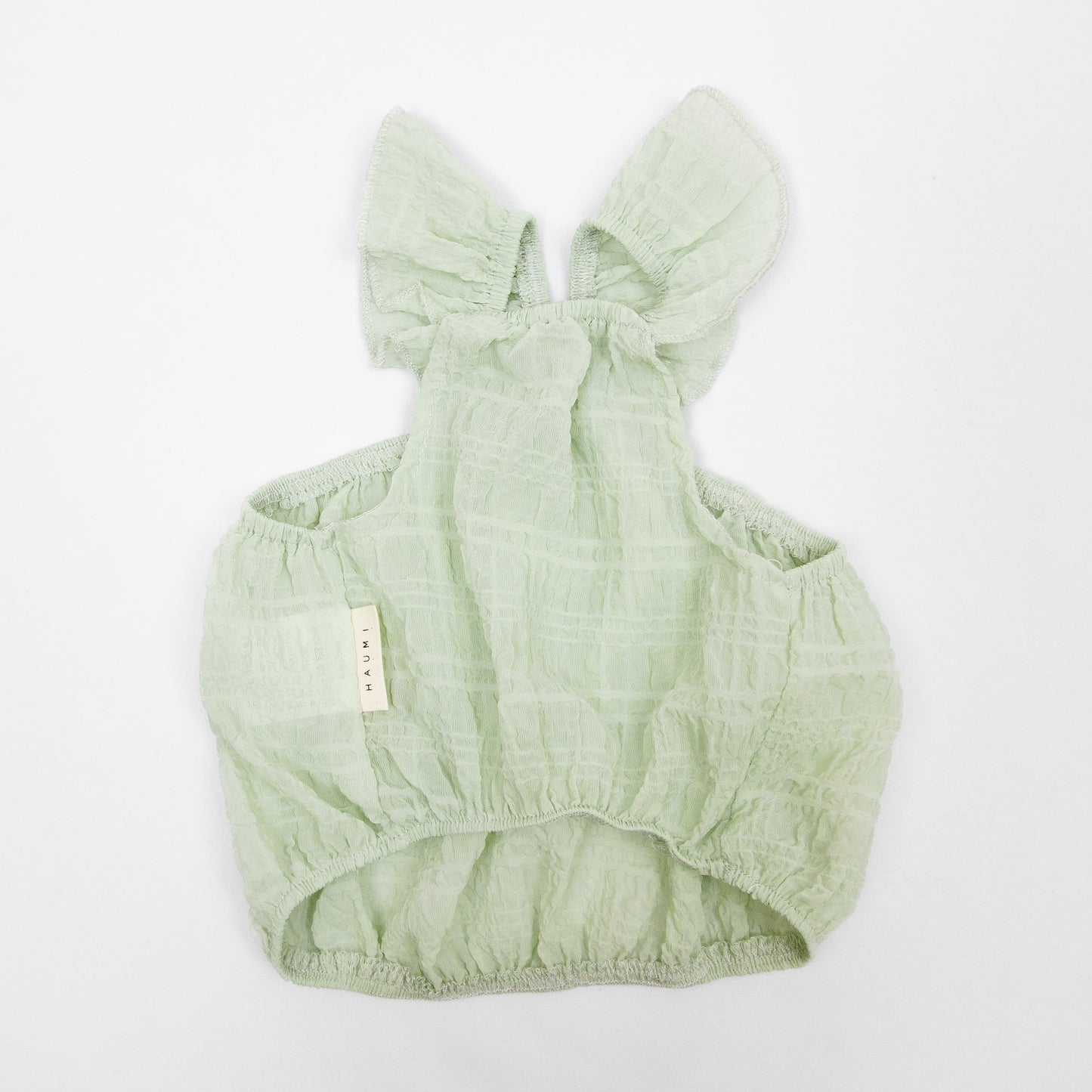 くすみグリーンフリルワンピース