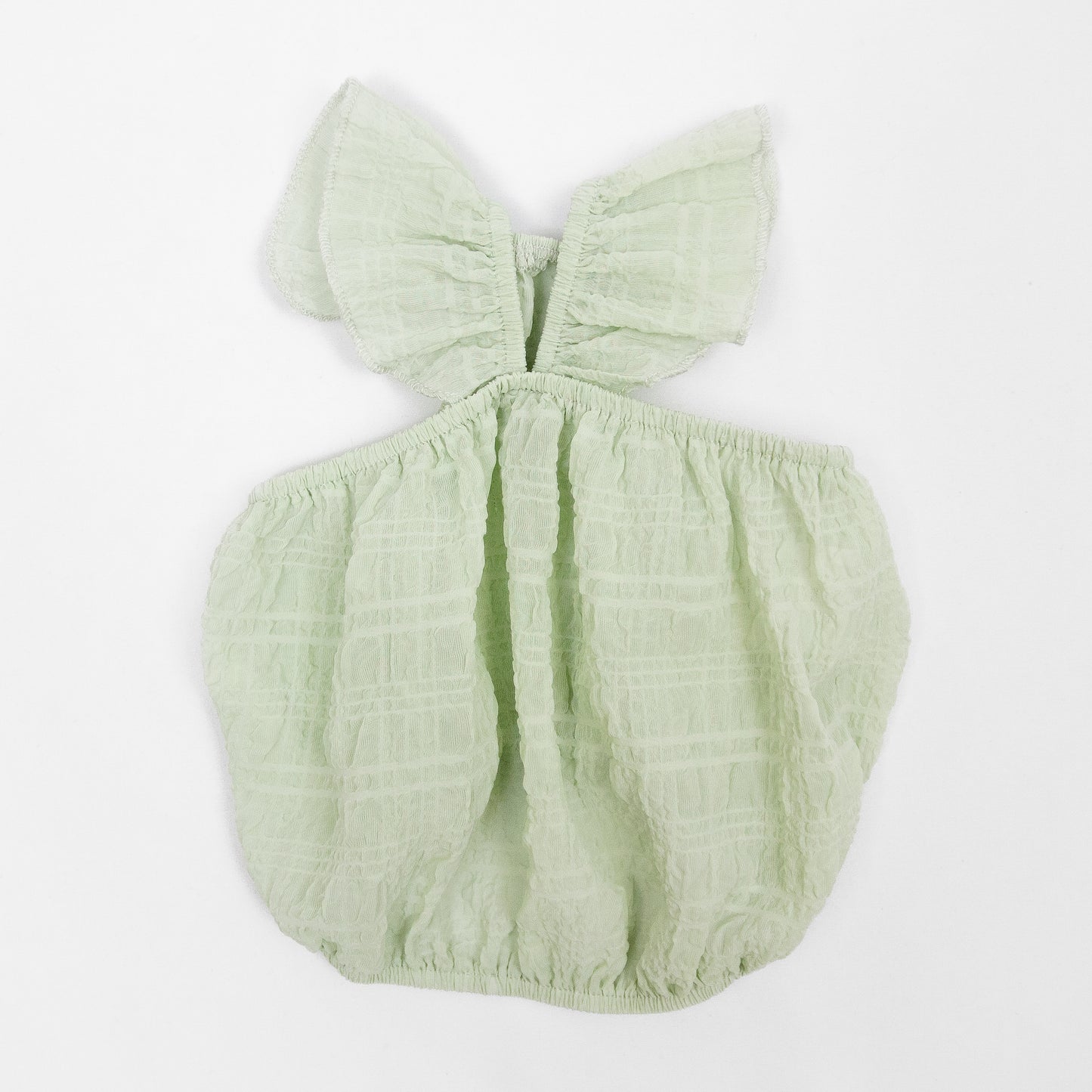 くすみグリーンフリルワンピース